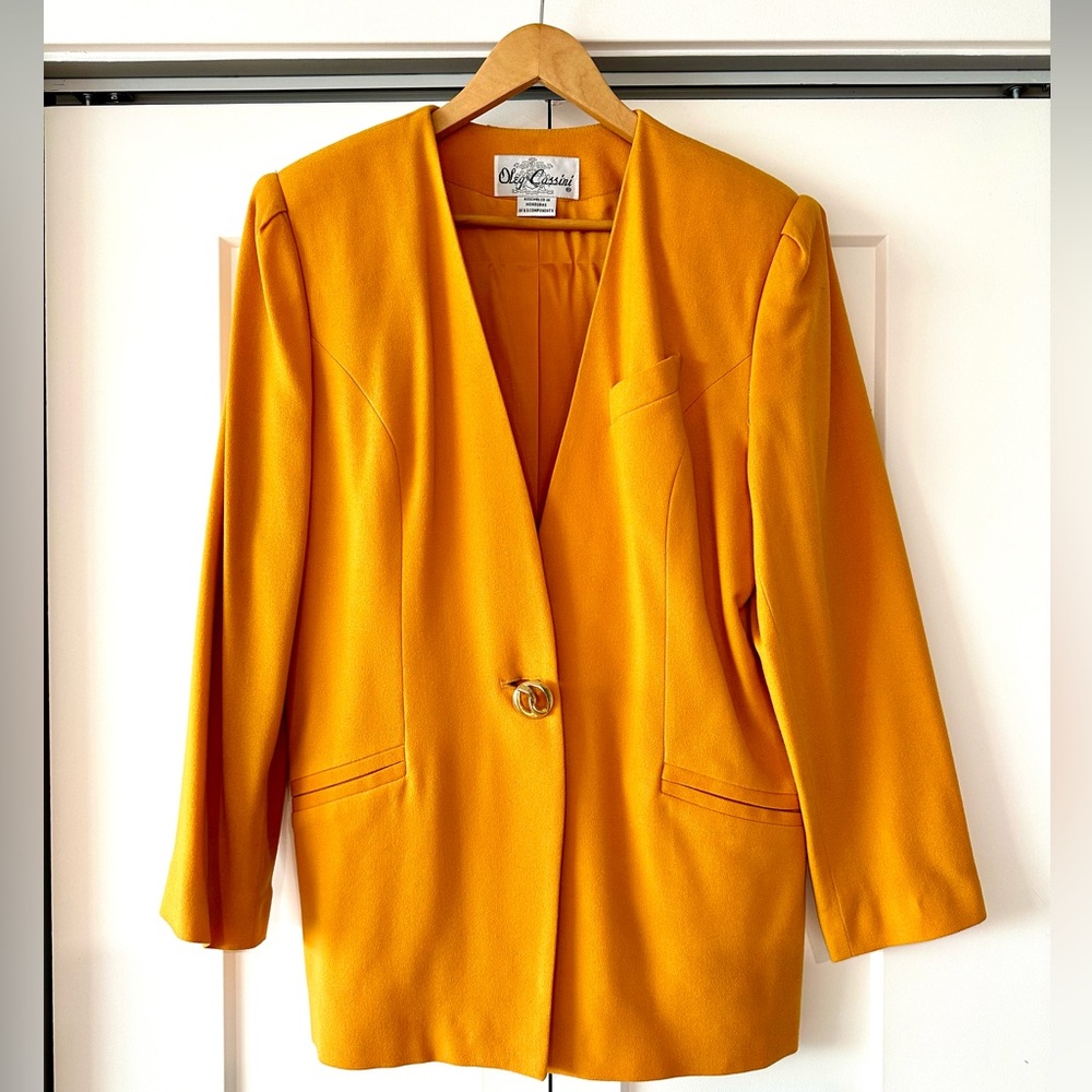 Oleg Cassini 1980s Vintage Wool Skirt Suit